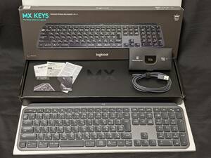 美品♪ Logicool MX KEYS KX800 アドバンスド ワイヤレス キーボード グラファイト｜Unifying Windows Mac ロジクール 日本語 Bluetooth