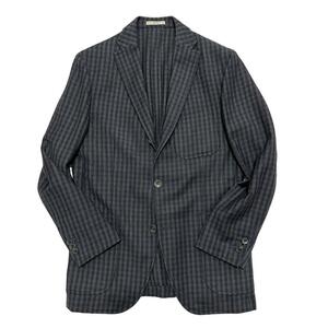 美品 BOGLIOLI DOVER チェックシングルジャケット 48 グレー