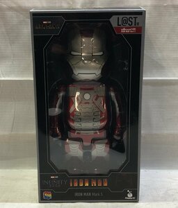 未開封 MARVEL Happyくじ BE@RBRICK ベアブリック 400% L@ST賞 ラスト賞 アイアンマン IRONMAN Mark 5 フィギュア ☆良品☆[32-0223-2M11]