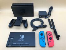 1円～ Nintendo switch バッテリー強化版 HAC-001(-01) ネオンブルー/ネオンレッド スイッチ ※箱なし/備考あり ☆良品☆ [296-0216-T2]_画像1