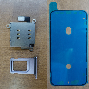 iPhone 11 Dual SIM スロット＆トレー パープル 防水ステッカー付き デュアルシム化パーツ