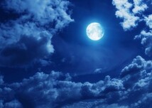 月 スーパームーン Super Luna 満月の夜 天体 神秘 癒し 絵画風 壁紙ポスター 特大A1版830×585mm（はがせるシール式）008A1_画像1