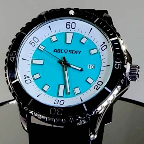 新品 AOCASDIY オマージュウォッチ ラバーストラップ メンズ腕時計 ターコイズ