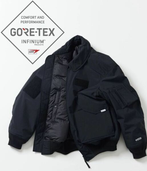 完売品 ＋Phenix/プラスフェニックス フリークス別注 GORE-TEX DOWN Flight Jacket/ゴアテックス ダウン フライトジャケット/撥水　黒　M