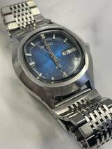 6.稼働品・SEIKO セイコー 5606-5140 LM ロードマチック 3針 デイデイト 自動巻 25石 青文字盤 メンズ 腕時計//TO180_画像2