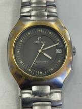 6.稼働品・OMEGA オメガ SEAMASTER シーマスター ポラリス メンズ クォーツ QUARTZ QZ 腕時計 純正ベルト デイト//WA140_画像1