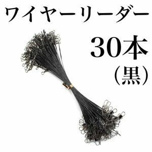 ワイヤーリーダー　20cm 30本　太刀魚　サゴシ　ルアー　釣り　黒　ブラック　カマス　石鯛　ウツボ