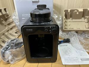 （美品 動作品）siroca 全自動コーヒーメーカー SC-A121BK ミル内蔵2段階/豆・粉両対応　(X-13)