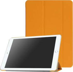 ★★(オレンジ) iPad 9.7(2018第6世代) / iPad5（第五世代) / iPad 9.7 (2017年新型)用 PUレザーケース 三つ折カバー スタンド機能