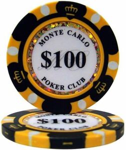 ★★モンテカルロ 13.5g ポーカーチップ 25枚セット ブラック $100