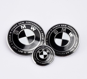 BMW 50th Anniversary ボンネット・トランク・ステアリングエンブレム　　82mm 74mm 45mm 各1枚　3枚セット　Bk