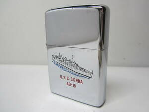 ★Vin-Zippo★ U.S.S. SIERRA AD-18 ケース アメリカ海軍駆逐艦母艦 シエラ ヴィンテージ 1974年　