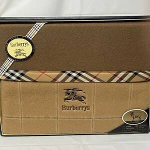 美品未使用　BURBERRY Burberrys バーバリー 純毛毛布 西川産業 140×200cm ブラウン ノバチェック