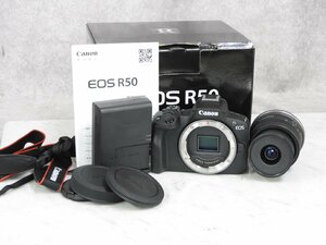 ☆ Canon キヤノン EOS R50 ミラーレス一眼カメラ + RF-S 18-45mm F4.5-6.3 IS STM レンズ 箱付き ☆中古☆