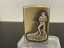 1円 ZIPPO ライター マルボロ Marlboroジッポ Zippoオイルライター真鍮製 中古美品 喫煙グッズ ジッポー 着火済み E3459_画像1