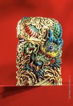 1円 定価 龍 Zippo 夜光 青竜真鍮製 スリム ライター ジッポー オイルライター 新品煙 グッズ_画像1