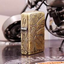 1円 定価13.8万 復刻ハーレーダビッドソン Zippo 真鍮製 ライター ジッポー 立体感 重量感 オイルライター 新品 煙グッズ _画像6