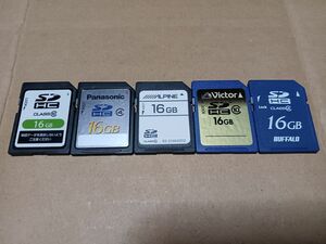 SDカード　16GB　5枚セット　ジャンク扱い