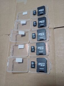 Micro SD 16GB　5枚　セット　SDカード変換アダプター　プラケース付き　　ジャンク扱い