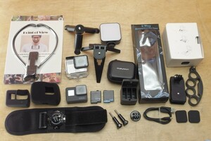 GoPro HERO6 Black マルチ充電器 3WAY自撮り棒 防風スポンジ ネックマウント付き 防水カメラ 4K60P タッチディスプレイ 送料無料