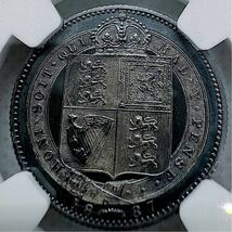 【希少】PF61 シリング銀貨1887年 イギリス ビクトリア ヴィクトリア 1シリング プルーフ銀貨 アンティークコイン_画像2