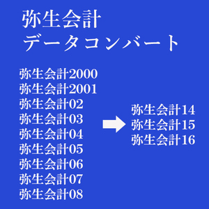 弥生会計 データーコンバート　2000 ～ 14　⇒　15 16 17 18 19 20 21 22 23 24