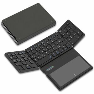 Omikamo キーボード ワイヤレス 折畳み式 大型タッチパッドとテンキー搭載