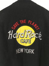 古着 90s Hard Rock Cafe 「NEW YORK」 本革 レザー × ウール ハードロック スタジャン ジャケット XL 古着_画像4