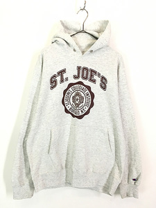 古着 90s USA製 Champion 「ST.JOE'S」 2段 カレッジ スウェット パーカー L 古着