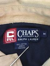 古着 90s CHAPS Ralph Lauren マルチ ストライプ 長袖 ポロシャツ ロンポロ M 古着_画像8