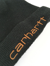 雑貨 古着 Canada製 Carhartt ロゴ 刺しゅう ニット ワッチ キャップ ビーニー 黒 帽子 古着_画像7