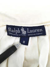 レディース 古着 90s USA製 Ralph Lauren ボリューム タック リネン コットン スカート ロング丈 M位 古着_画像9