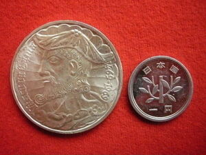 ■世界の銀貨　PORTUGUESA ( VASUCO DA GAMA ) 50 ESCUDOS 1969- ( .650 silver )　外径約34.05㎜　量目約18.00g　中古並美品～