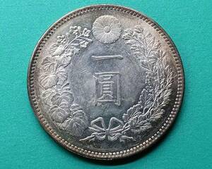 １円スタート　　極美品 日本硬貨 明治時代 一圓 大日本 明治十五年 旭日 　 回転光 比重：10.174　　銀貨