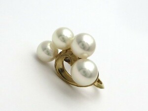 1000円スタート イヤリング MIKIMOTO ミキモト K14×パール 真珠 約5～6mm ゴールド 総重量約2.4g レディース アクセサリー 12 S60009