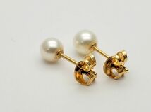 1000円スタート アクセサリーまとめ 5点 K18×パール ピアス/GUCCI 925 刻印難有/SILVER.F カフス&タイピン等 服飾小物類 [11/12] R211_画像3