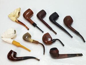 1000円スタート パイプ煙草まとめ 10点セット ASTRO/BARI 7931/DUNHILL ダンヒル 147/ROLEX/メシャム/LONDON/SAVINELLI等 喫煙具 [1] S214