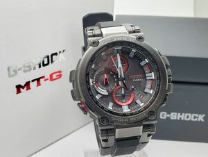 1000円スタート 腕時計 CASIO カシオ G-SHOCK MT-G 5544 MTG-B1000 電波ソーラー Bluetooth搭載モデル ブラック×レッド 付属品有 SWB T209