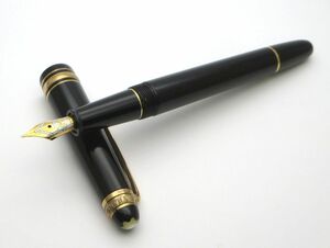 1000円スタート 万年筆 MONTBLANC モンブラン マイスターシュテュック 75周年記念 1Pダイヤ ペン先18K 750 ブラック×ゴールド 1 S60015