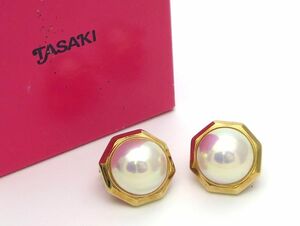 1000円スタート イヤリング TASAKI タサキ 田崎真珠 マベパール K18刻印 総重量約13.6g ゴールド アクセサリー ファッション小物 2 U60021