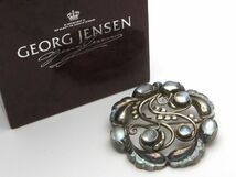 1000円スタート ブローチ GEORG JENSEN ジョージジェンセン ＃159 925S刻印 ムーンライトブロッサム 総重量約16.9g シルバー 1 U60012_画像1