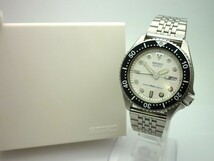 1000円スタート 腕時計 SEIKO セイコー ダイバー 6458-600B 150M クオーツ QZ デイデイト ホワイト文字盤 箱/説明書付 メンズ 1 T711_画像2