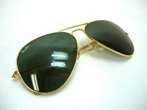 1000円スタート サングラス Ray-Ban レイバン B&L 58□14 ゴールド ブラック系レンズ アビエーター型 メンズ ファッション KKR U①909