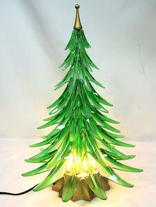 1000円スタート クリスタルライト HOYAクリスタル ホーヤ LSH503 クリスマスツリー モミの木 グリーン 箱付 電気 ランプ インテリア 1 T240