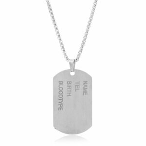 新品：ドッグ タグ ミリタリー ネックレス Dog Tag シルバー 銀色【送料無料】