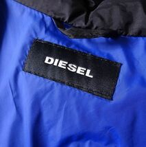 DIESEL ディーゼル ナイロン ダウンジャケット ジップ ポケット デザイン ワッペン スタンドカラー バイカーズ メンズ (M) 黒 ●o-827_画像7