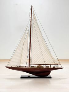 全長101cm 木製模型 ヨット・エンデバー号 ♪ モデルボート 帆船模型 オブジェ 船 置物 エンデヴァー