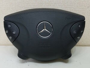 美品■本革貼り純正エアバッグホーンパット■W211(前期).W463(2003~2006年)■スイッチ付.③