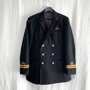 良品 80s カナダ軍 海軍 中尉 ダブルブレスト コート ユニフォーム 7340 制服 軍服 ヴィンテージ エアフォース ネイビーの画像1