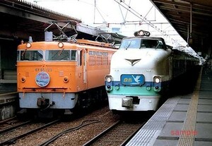 【鉄道写真】クハ481-102『白鳥』＆EF65 123『ゆうゆうSALON』 [0000004]